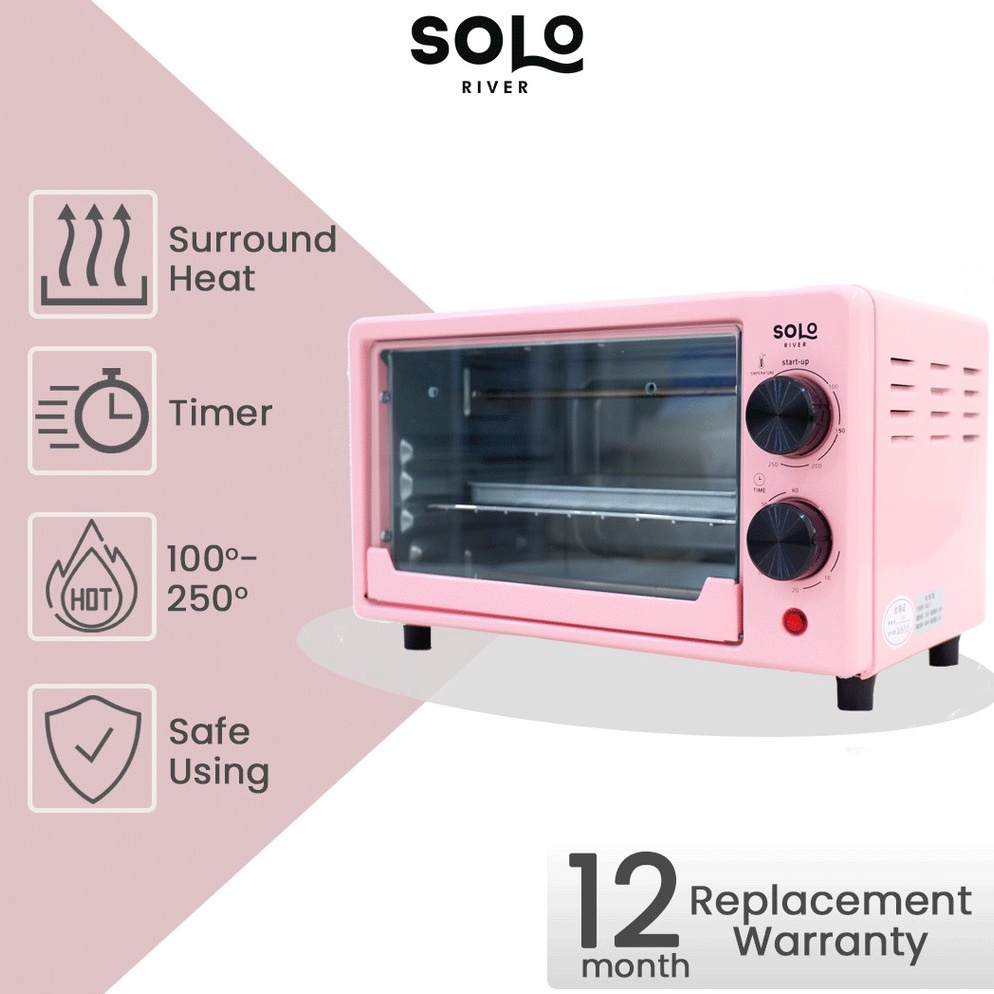 RECOMENDED| SOLO RIVER Oven Listrik Tombol Analog 12 L-800 Watt Stainless Steel Bergaransi