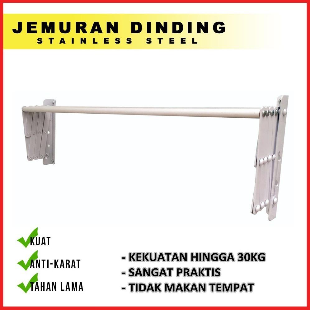 Populer Jemuran Lipat Tempel Dinding 3 Palang Stainless Steel  Jemuran Tempel Dinding Jemuran Lipat