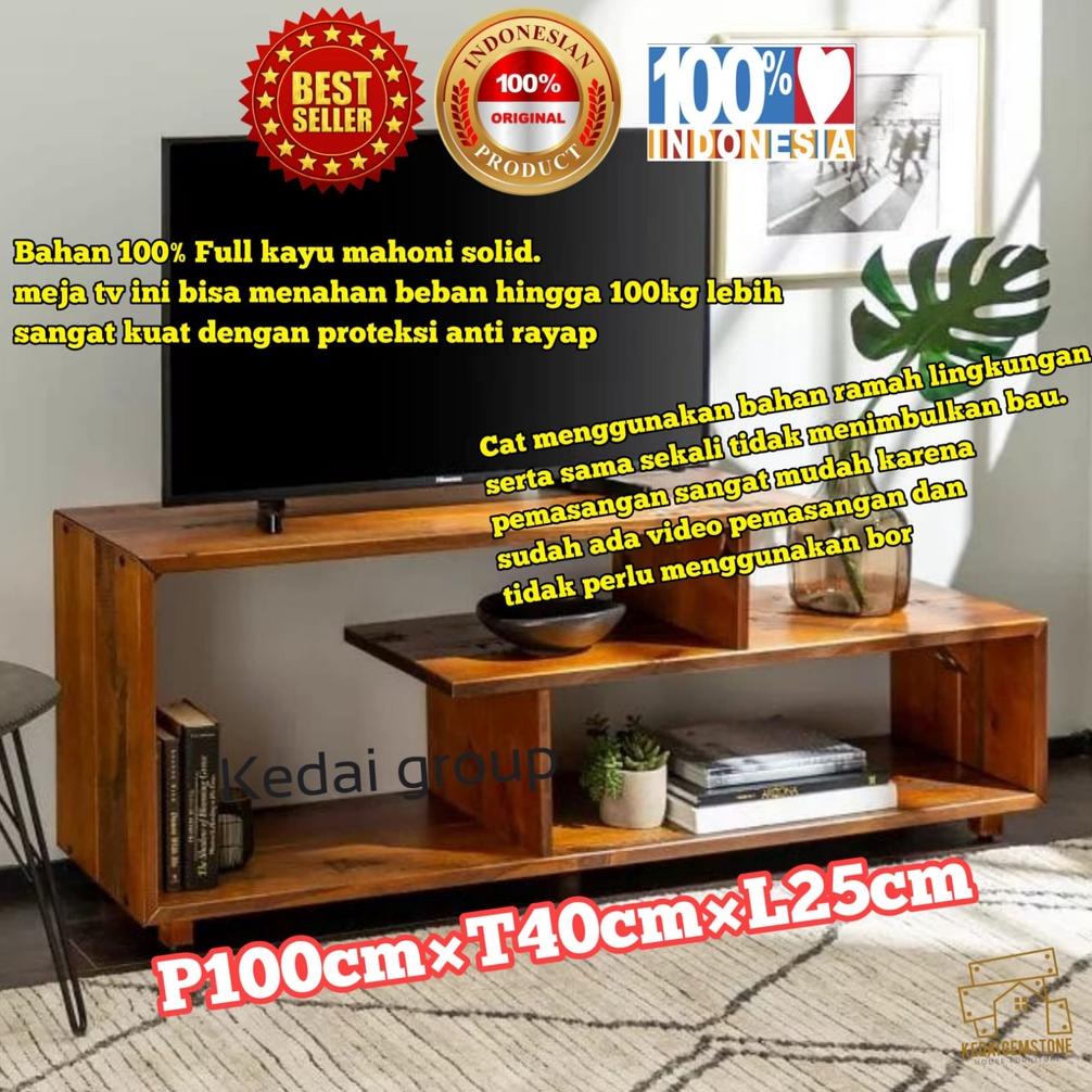 Trends Meja Tv Minimalis Kayu Modern Rak Buku Laptop Home Theater Susun Serbaguna Murah