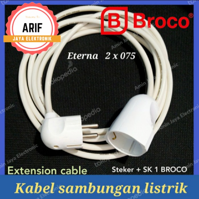 Extension Kabel Listrik/Kabel Sambungan Listrik Sni Eterna + Broco
