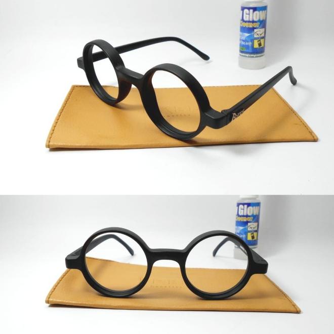 Kacamata Bulat Frame Plastik Paket Lensa Anti Uv
