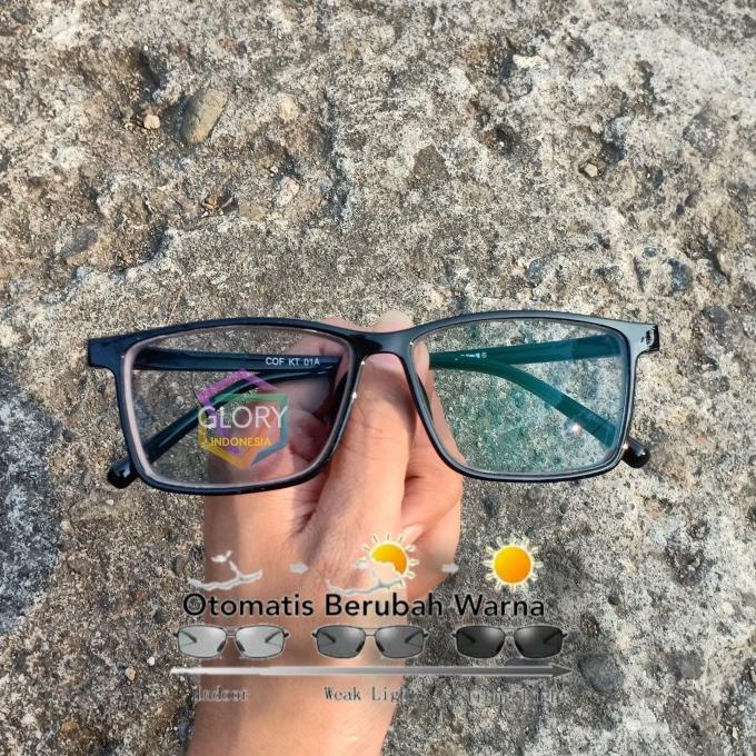 Kacamata Frame Lentur Anti Patah Lensa Photocromic