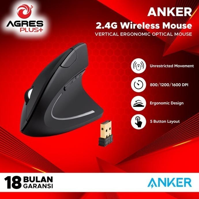 ANKER Wireless Vertical Ergonomic Mouse Super DPI A7852
