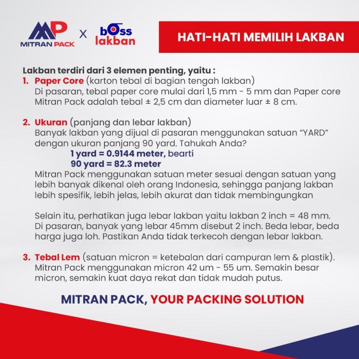 

(Cg) Lakban Bening / Coklat 90Meter / 100 Yard Full X 48Mm Mitran Pack