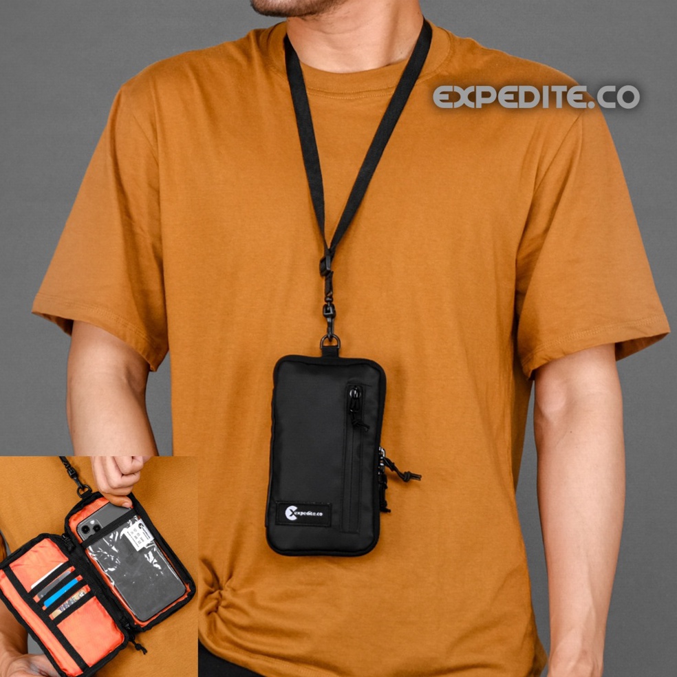 STOK TERBARU Hanging Wallet Tas HP Gantungan Leher Waterproof Premium Expedite.co, Tas Hp Mini Selempang Gantung Pria Wanita