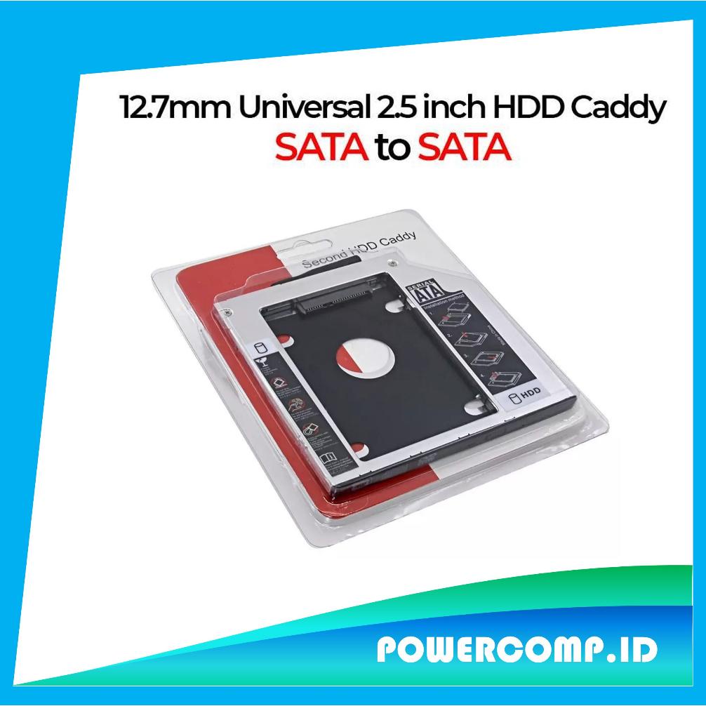 Terlaris Aluminium Kedua Hdd Caddy 12.7Mm Sata 3.0 Untuk 2.5 "Ssd Dvd Cd-Rom Adaptor Penutup Hard Di