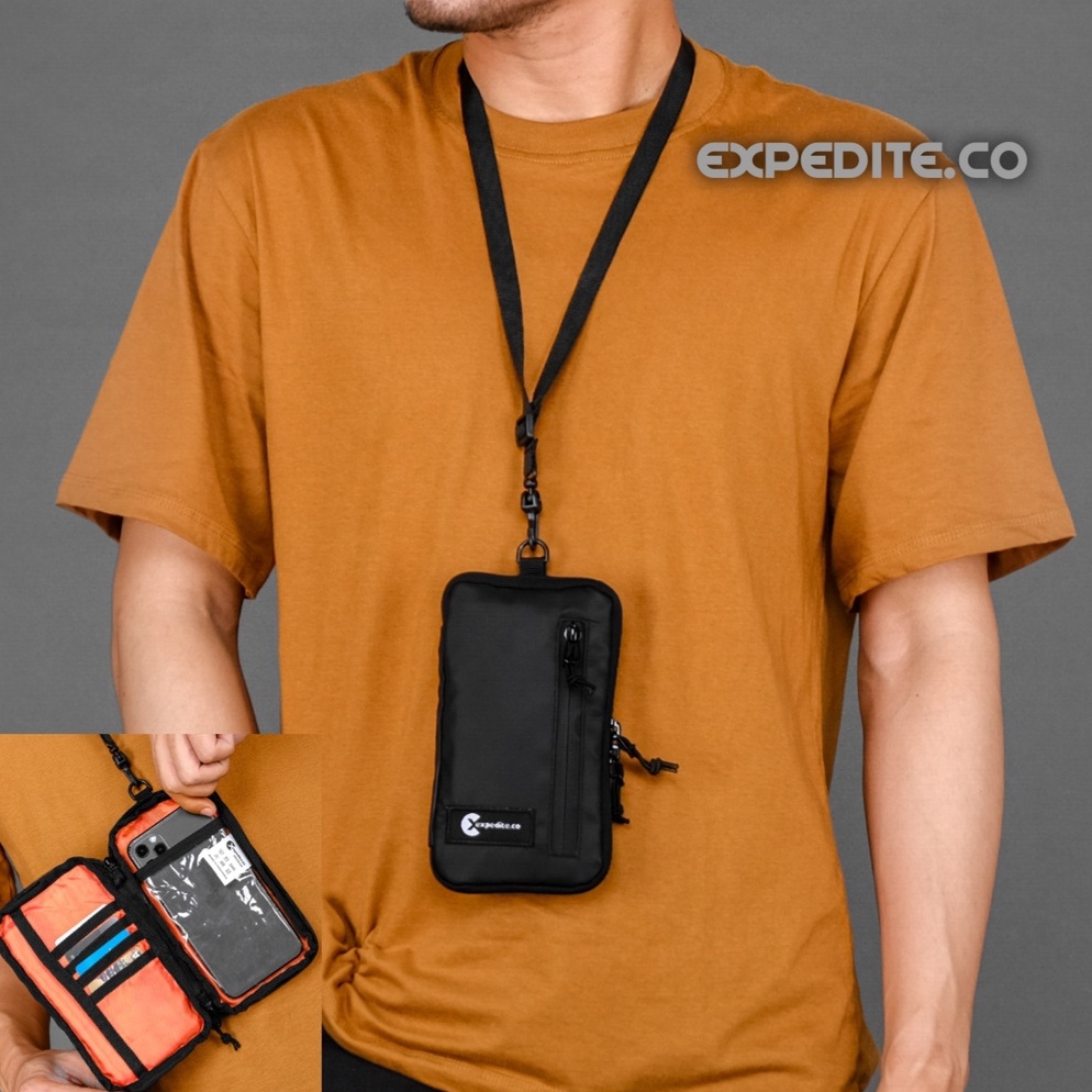 LANGSUNG ATC Hanging Wallet Tas HP Gantungan Leher Waterproof Premium Expedite.co, Tas Hp Mini Selempang Gantung Pria Wanita