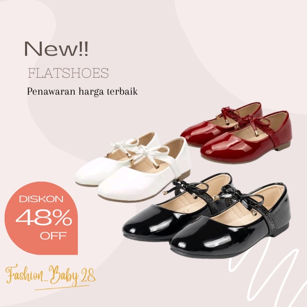 Sepatu flatshoes anak perempuan terbaru 2023 / Sepatu balet anak model tali pita / Sepatu anak perem
