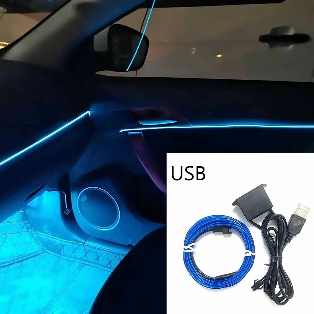 STAVOLAN Lampu Hias Neon Car Interior Ambient EL Light USB 5V 3M - STU-33