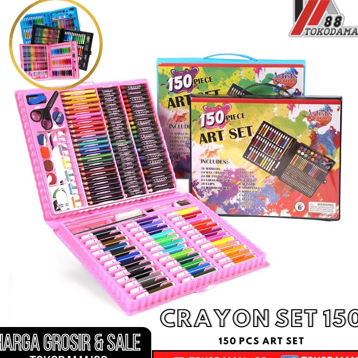 

[KODE HLSZJ] PENSIL WARNA 150PCS - ALAT TULIS SET CRAYON COLOURING SET 150PCS ART