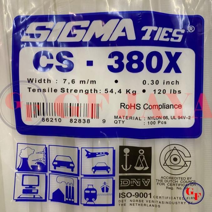 

:=:=:=:=] Kabel Ties Sigma CS 380X / 38cm Putih CS380X Cable Tie White 40 cm