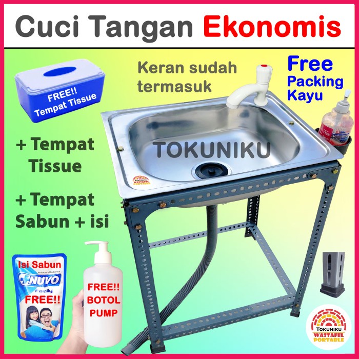 Wastafel Portable Bak Cuci Tangan Portable Tempat Cuci Piring Ekonomis