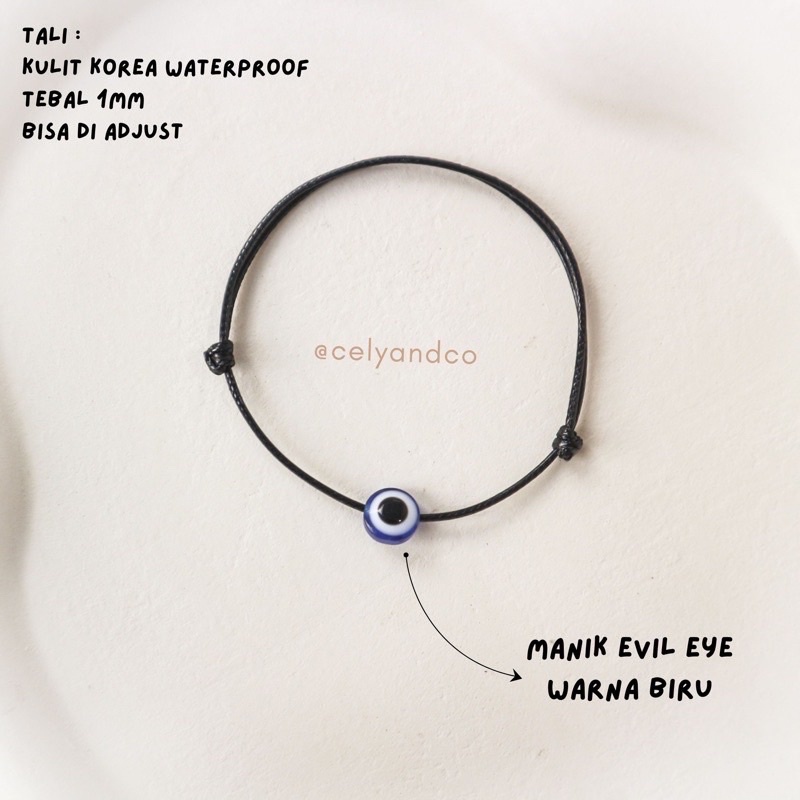 Gelang Persahabatan Evil Eye Biru (1PC) Tali Satin