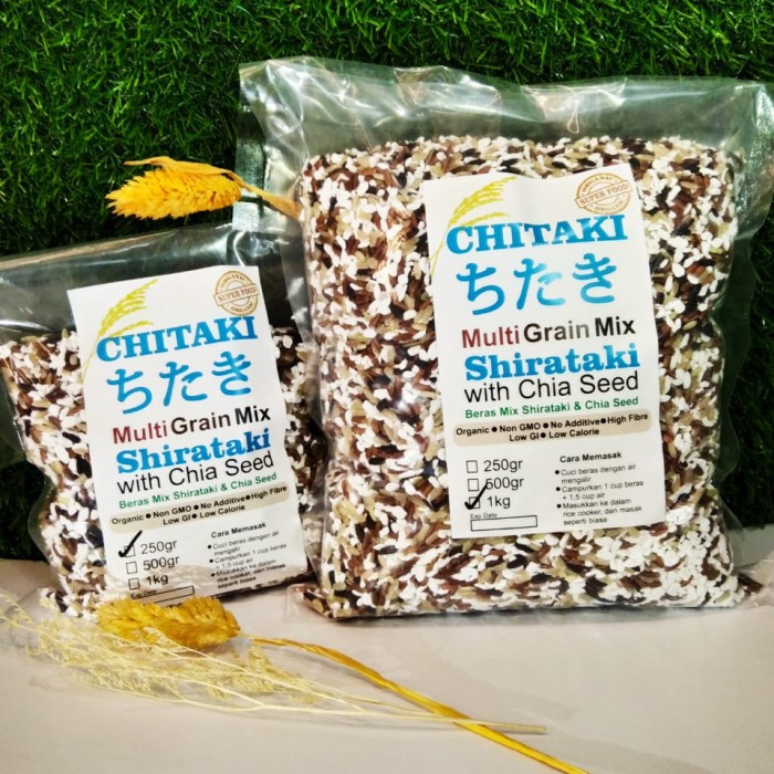 

Chitaki Beras Shirataki Mix (Beras Merah Coklat Hitam Chia Seed) 250 g