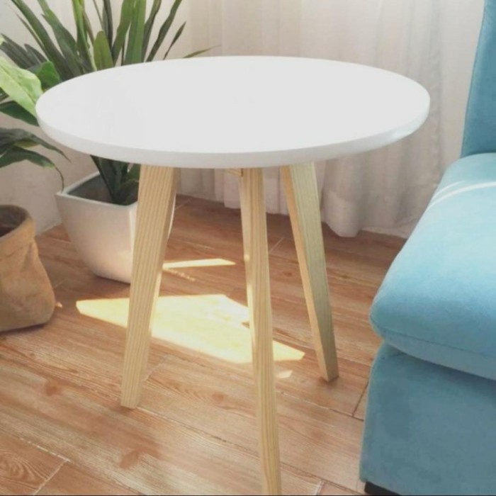 Best Seller Meja Tamu Kayu Scandinavian Minimalis Bulat / Coffee Table