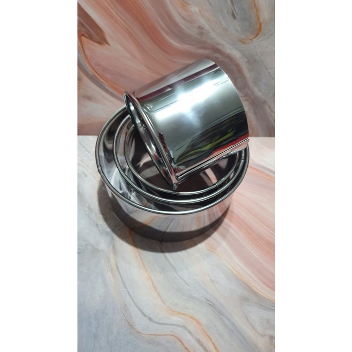 

Loyang Ring Bulat / Mousse Ring / Cetakan Stainless Steel Tinggi 8cm