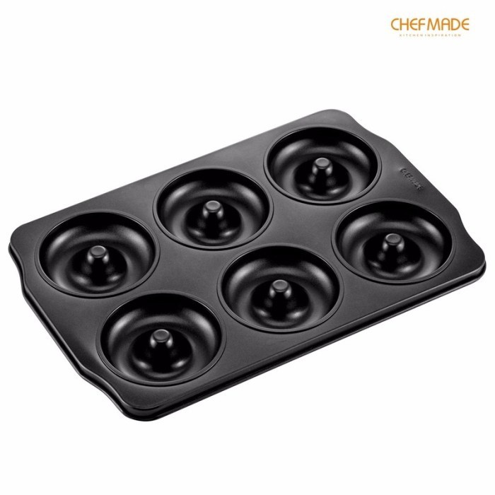 

Chefmade WK9038 - 6Cups Large Doughnut / Loyang Donat Black Edition