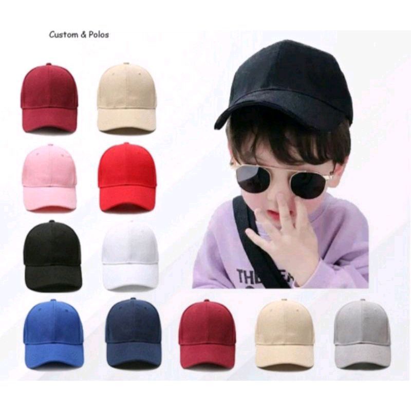 Topi BISBOL polos anak&amp; topi bucket anak/ topi santai anak/ topi outdoor anak