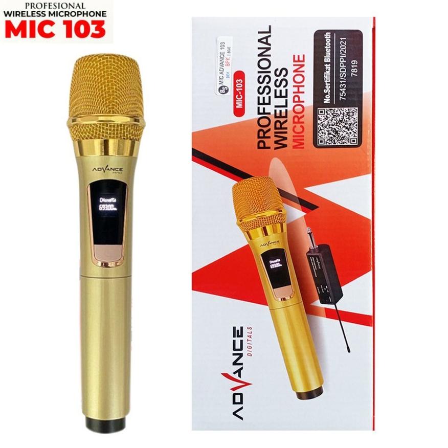 New Cod Microphone Wireless Advance 103 Mic Karaoke Single Tanpa Kabel //Mic Salon Aktif//Mic Wirele