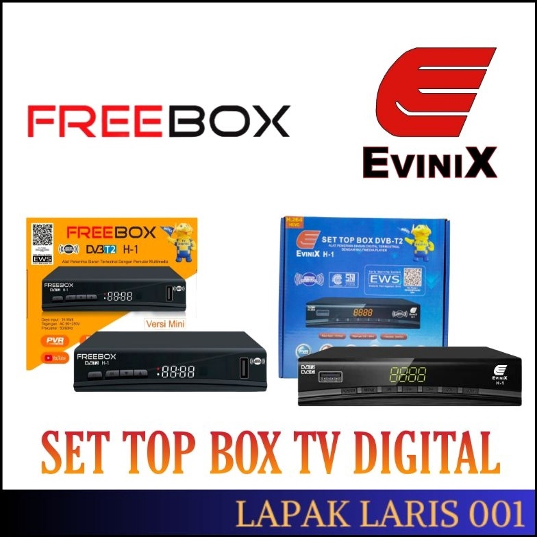 ➫Best Seller✭➥ STB TV Digital Evinix FREEBOX Free Kabel HDMI Penerima Pemancar TV Digital R63 ✫