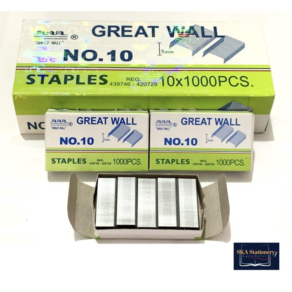 

[PRODUK 7HGZ054] Refill/Isi Staples Greatwall no 10 ORI (Pak) Laris