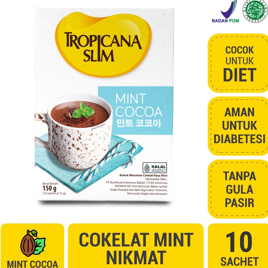 

9g✶Harga Promo Tropicana Slim Mint Cocoa 10 Sachet - Minuman Cokelat Mint Nikmat Tanpa Gula Pasir H71 ➭