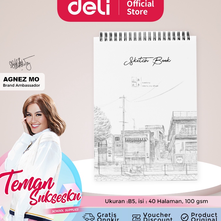 

5.5 STOK READY Deli Buku Gambar B5 Vertikal Jilid Spiral, 40 Halaman, Dapat Dibalik 360 Derajat 73628