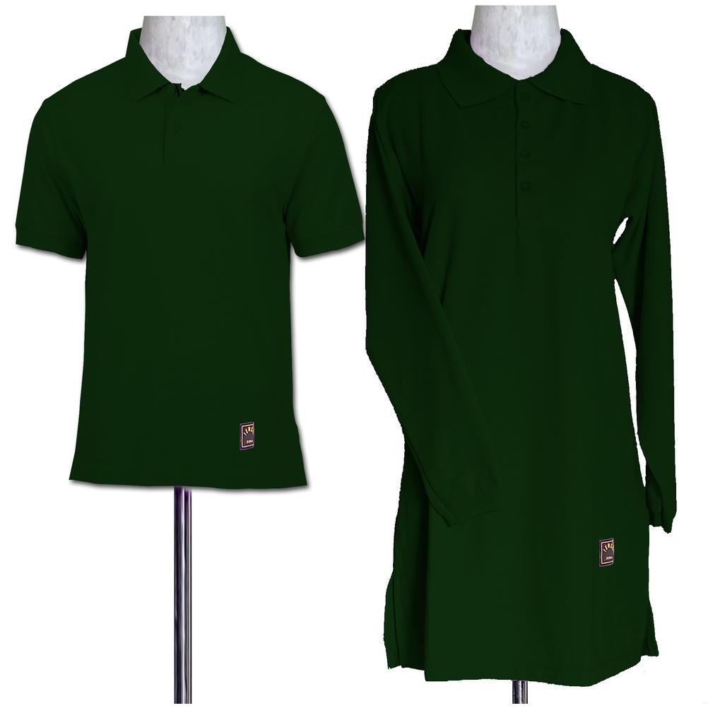 TERMURAH KAOS POLOS S-XXXXL Kaos Polos Couple Polo Cowok Pria Pendek Tunik Cewek Muslimah Hijau Boto