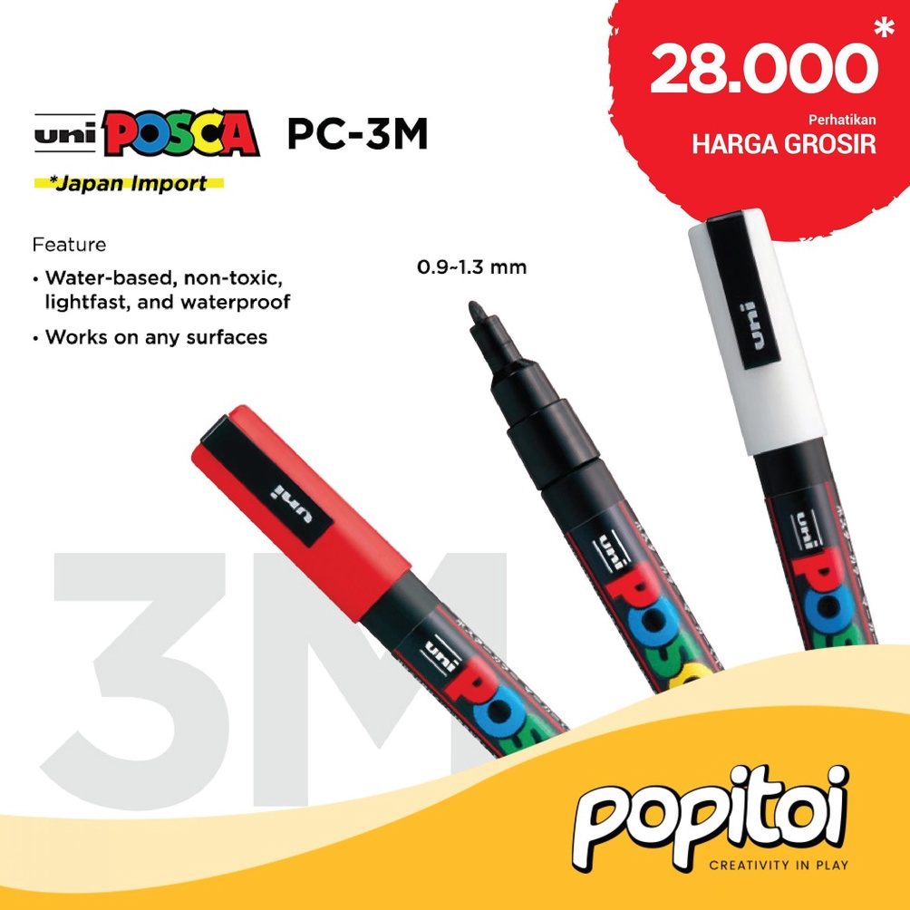 

Diskon UNI POSCA PC-3M Paint Marker (Fine Point) Spidol warna warni PC 3M PC3M WKD