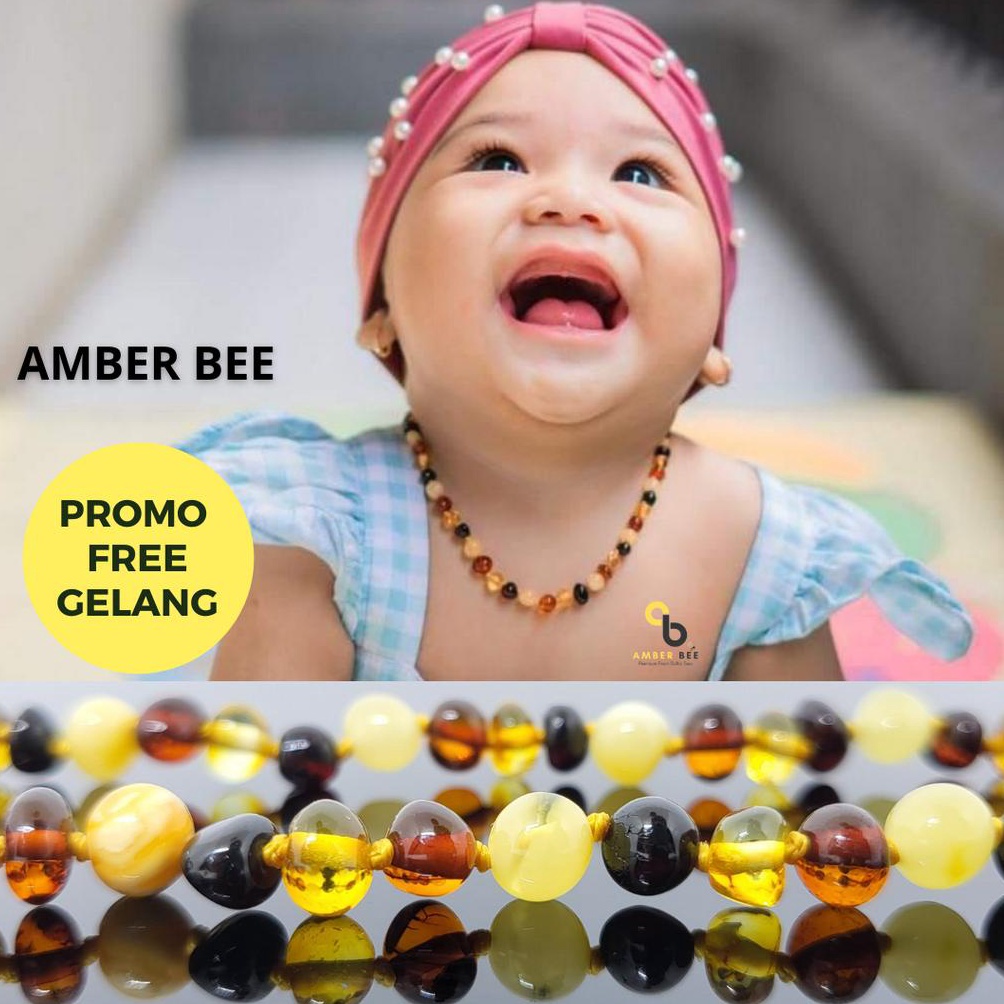 Keren asli✹ TERMURAH Kalung Amber Baltic Bayi & Anak FREE Gelang by AMBER BEE M0Q