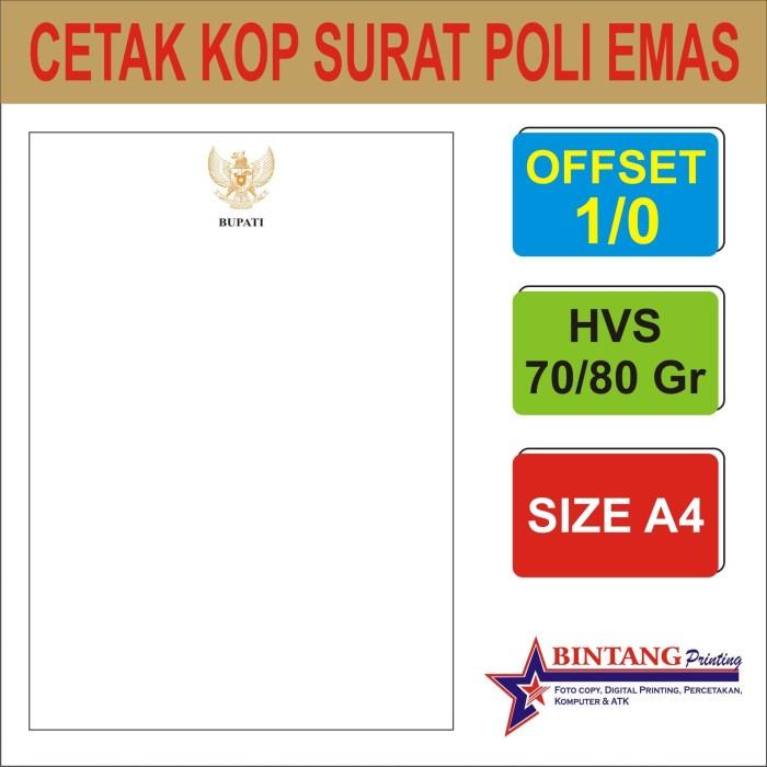 

Mailing Cetak Kop Surat Poli Emas Garuda / Logo Instansi Bahan Hvs 100 Gr