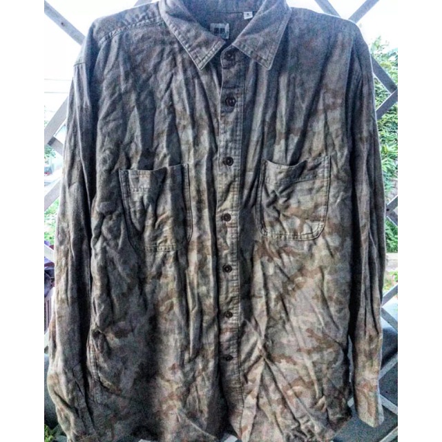 kemeja flanel unisex army