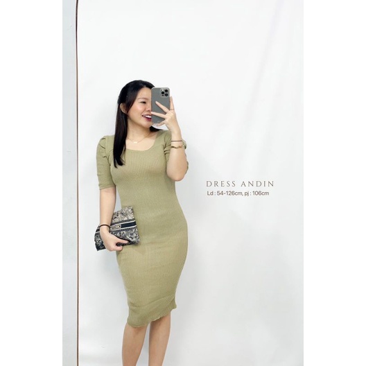 MDLV ~ Dress Andin Rajut Dress Rajut Bodycon Knit Long Dress