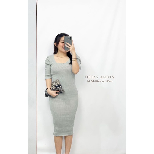 MDLV ~ Dress Andin Rajut Dress Rajut Bodycon Knit Long Dress