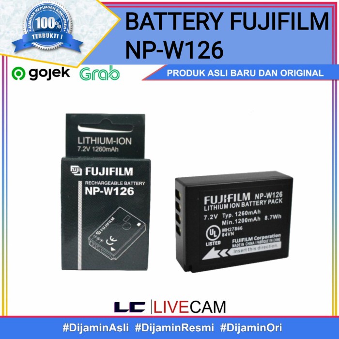 HOT SALE!!! BATERAI FUJIFILM NP-W126 / BATTERY KAMERA FUJIFILM NP-W126 /NP-W126 TERMURAH