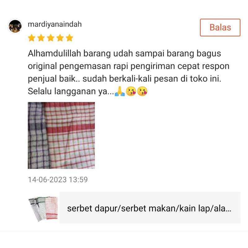 serbet dapur/serbet makan/kain lap/alat dapur/alat makan/alat kebersihan murah