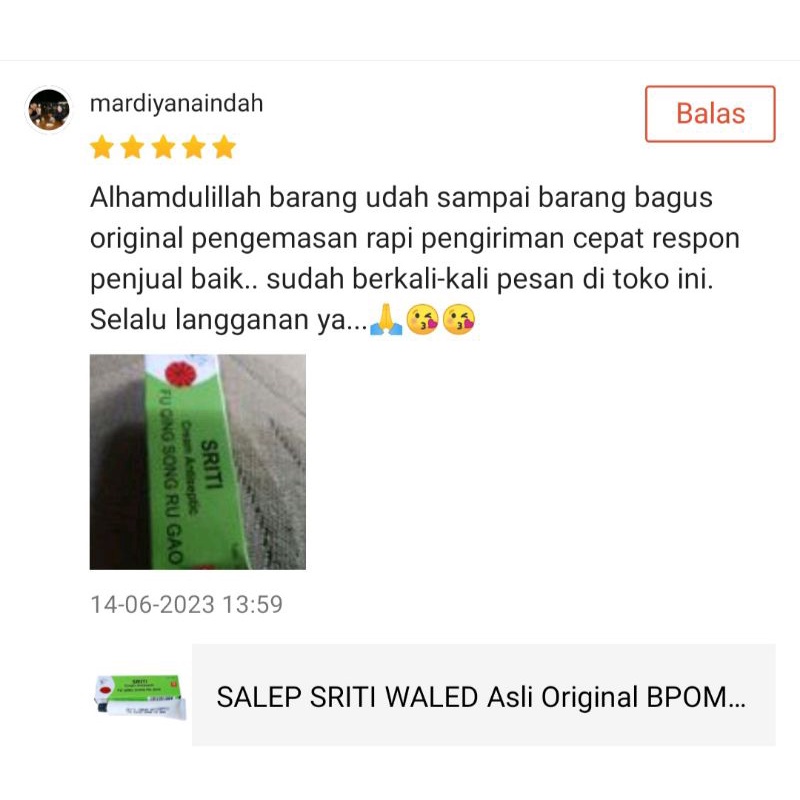 SALEP SRITI WALED Asli Original BPOM 10 gram Krim Anti Septik Salep Gatal Jamur Kudis Murah Grosir