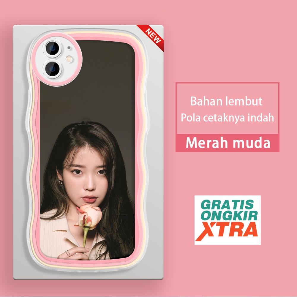 Mulia Apple iPhone 12 13 14 Plus Mini Pro Max  Casing Ponsel  Pola Album IU Korea  warna-warni gelom