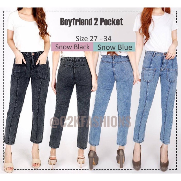 CUCI GUDANG POCKET JEANS CELANA WANITA WANITA JEANS KANTONG C2KFASHIONS BOYFRIEND
