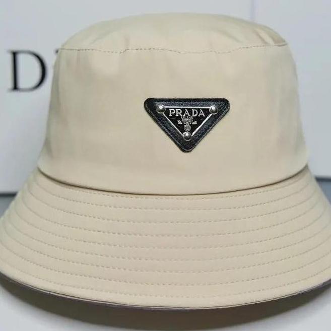 TERLARIS TOPI BUCKET UNISEX MOTIF TULISAN PRADA GAYA HIP HOP UNTUK MUSIM PANAS