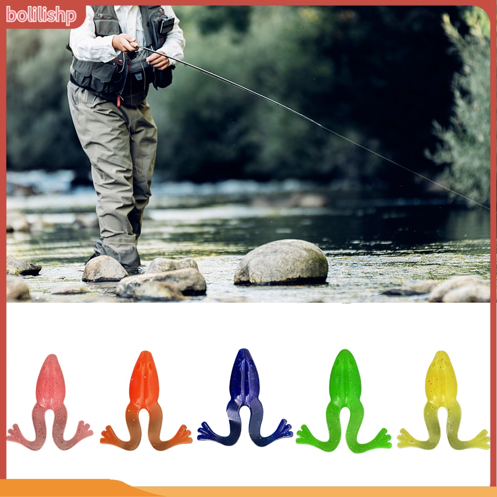 [Bolilishp] 4pcs 8cm/5.5g Umpan Pancing Simulasi Pra-Lubang Fleksibel Reusable Mini Fish Attraction Warna Cerah Buatan Lembut Kodok Umpan Perlengkapan Memancing