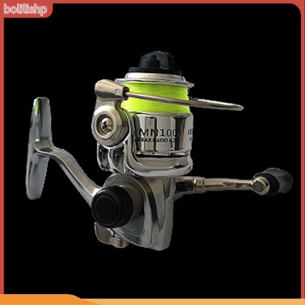 &lt;Bolilishp&gt; mini Fishing Reel Kekuatan Tinggi Lempar Stabilitas Anti-bombing Angling Metal 100type Spinning Reel Dengan Garis Memancing Luar Ruangan