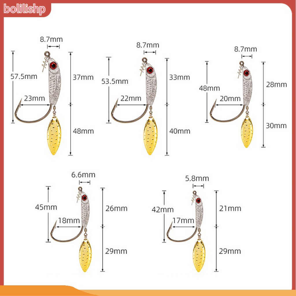 [Bolilishp] 3pcs3 /5 /7 /10 /14g Memancing Engkol Kait Berduri Tajam Simulasi Mata 3D Universal Menangkap Ikan Kekuatan Tinggi Panjang Pengecoran Memancing Umpan Sendok Payet Kait Peralatan Memancing