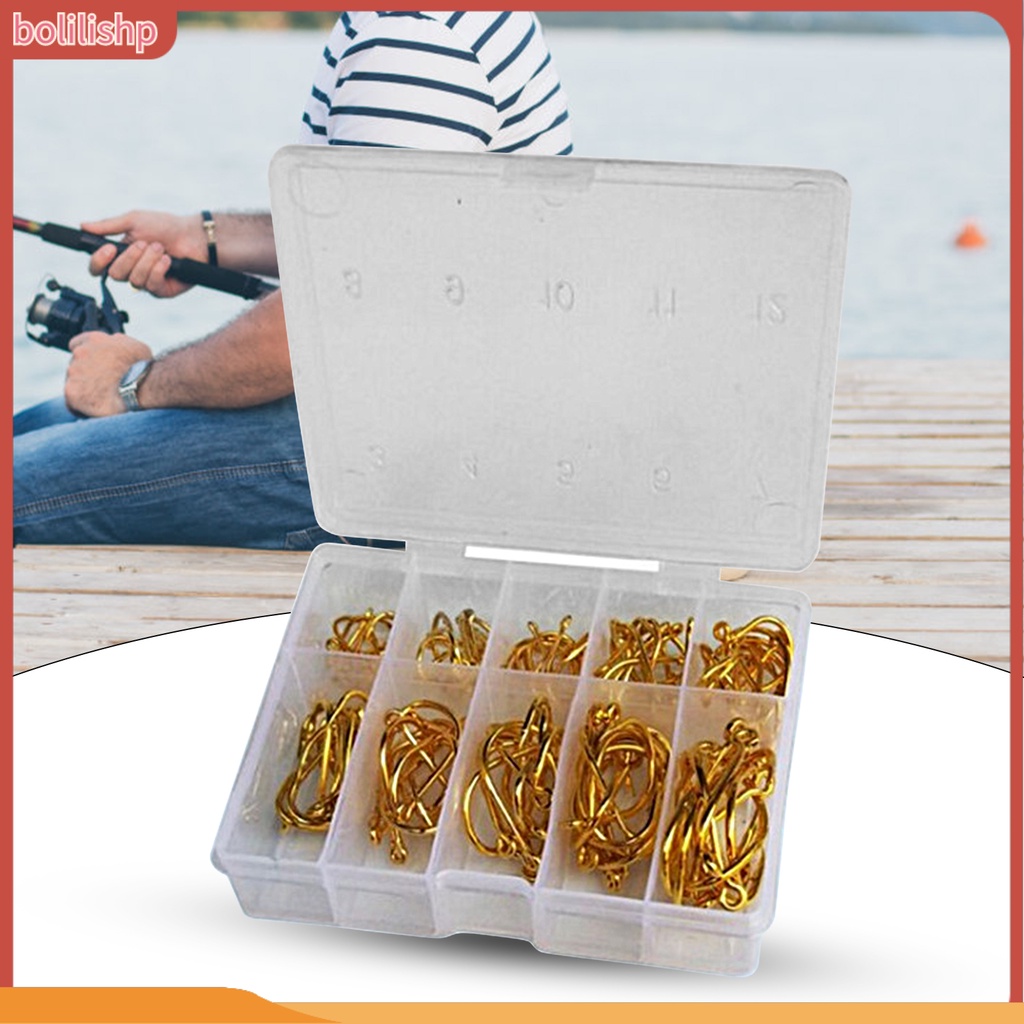 [Bolilishp] 100pcs Kail Pancing Penembus Kuat Kekuatan Tinggi Tajam Baja Karbon Membantu Umpan Kait Aksesoris Memancing Untuk Memancing