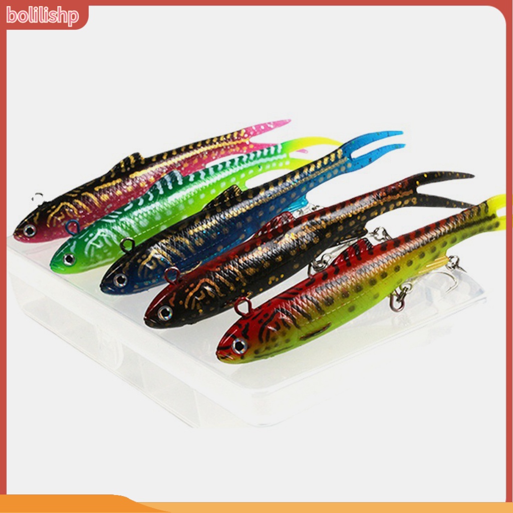 [Bolilishp] 28g 14cm Umpan Pancing Ekor Bercabang 3D Mata PVC Anti-deformation Fake Lure Untuk Memancing