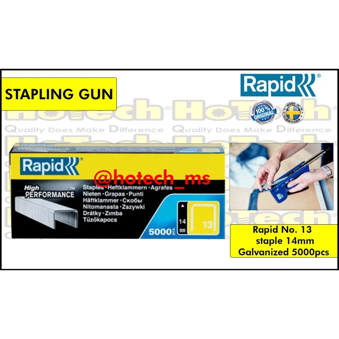 

RAPID STAPLES 13/14MM GALVANISED, 5000 PCS