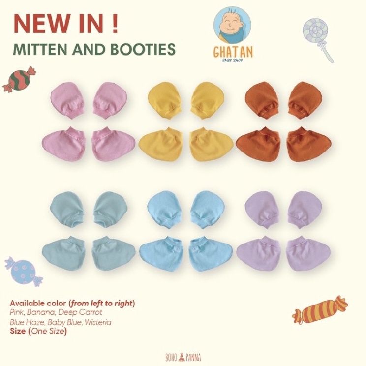 Bohopanna / Bohobaby Mitten and Booties Set - Sarung Tangan Kaki Set Bayi ▪ ASB.28Jn23н