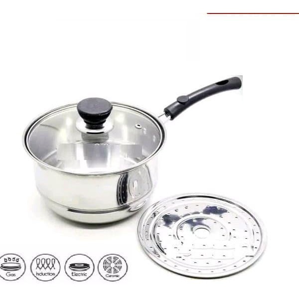 MILK POT STEAMER 20CM / PANCI KUKUS 20CM STEAMER PANCI MILK POT SARINGAN MULTIFUNGSI / PANCI MINI 2