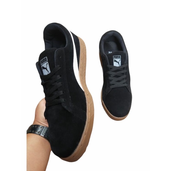 SEPATU PRIA UKURAN JUMBO BIG SIZE 45 46 47 48 HITAM LIS PUTIH SOL GUM SNEAKERS PRIA UKURAN BESAR