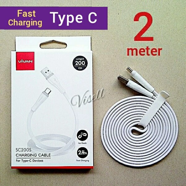 Vivan Fast Charging Kabel Data Charger Usb Tipe Type C Panjang 2 Meter
